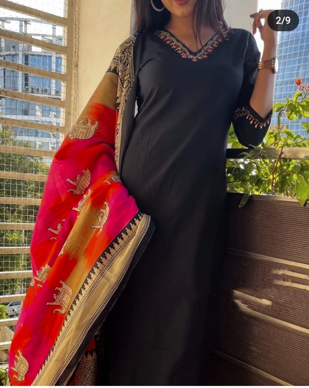Paired with beautiful khadi silk mangalpuri print duppata..