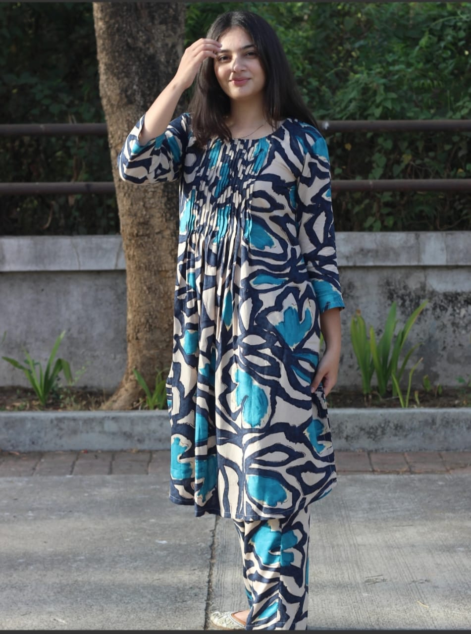 COTTON SANGANERI PROCINE PRINTED CO-ORD SET UP-N-DOWN