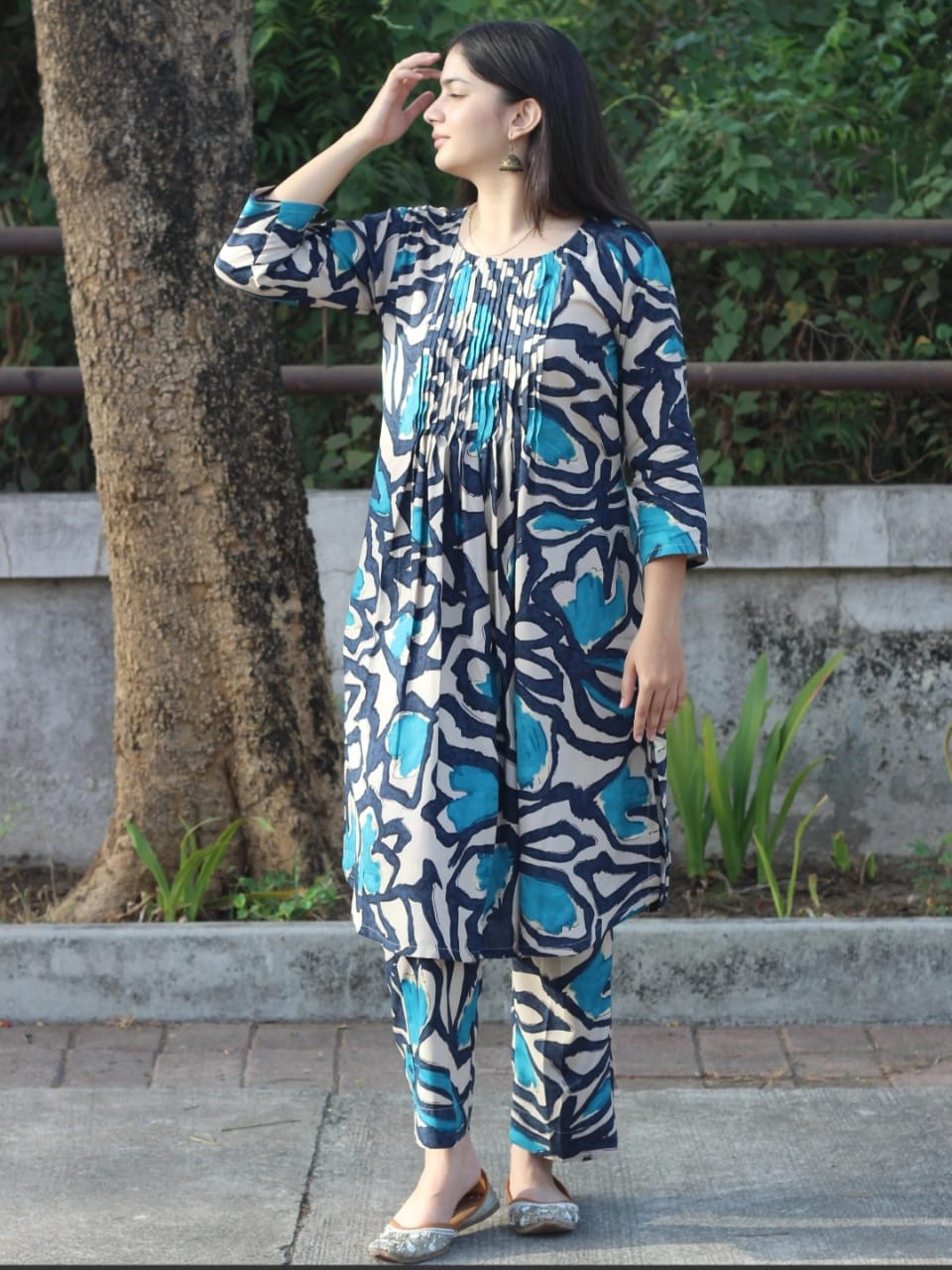 COTTON SANGANERI PROCINE PRINTED CO-ORD SET UP-N-DOWN
