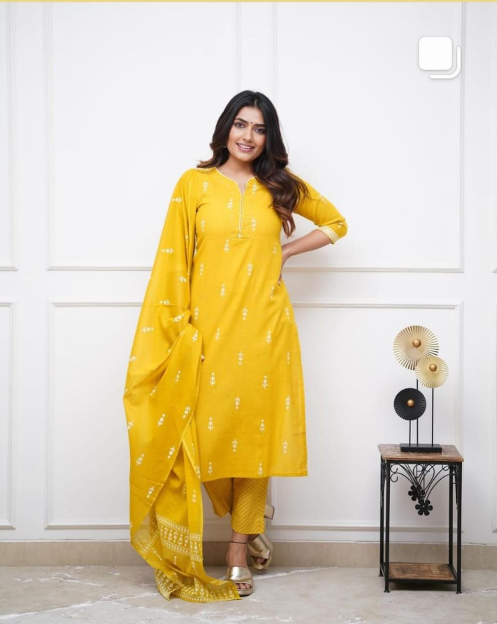 Pure fine Cotton fabric Kurti with Pant with cotton 100-100 Dupatta