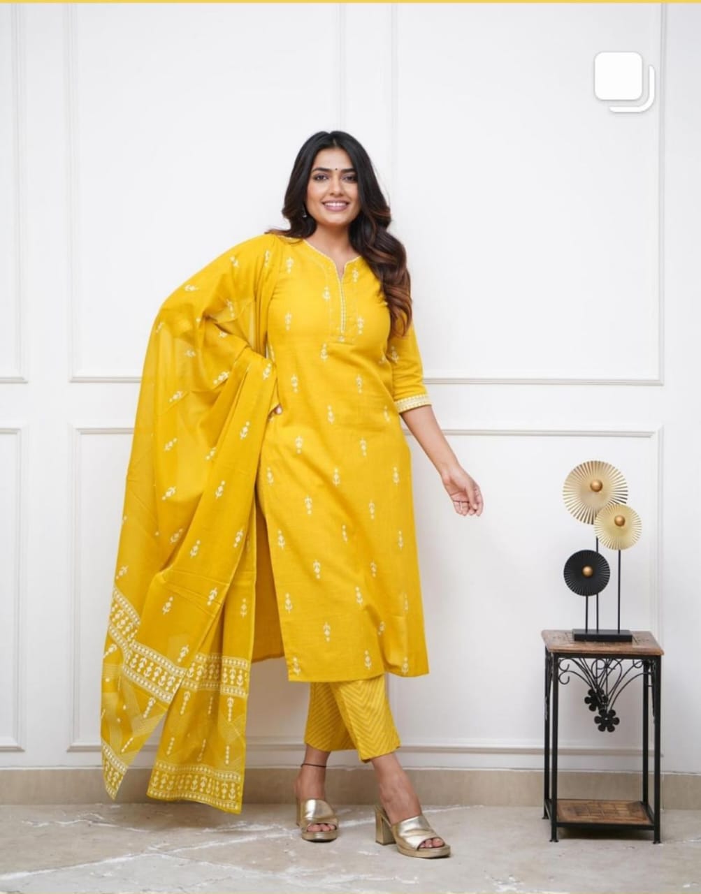 Pure fine Cotton fabric Kurti with Pant with cotton 100-100 Dupatta