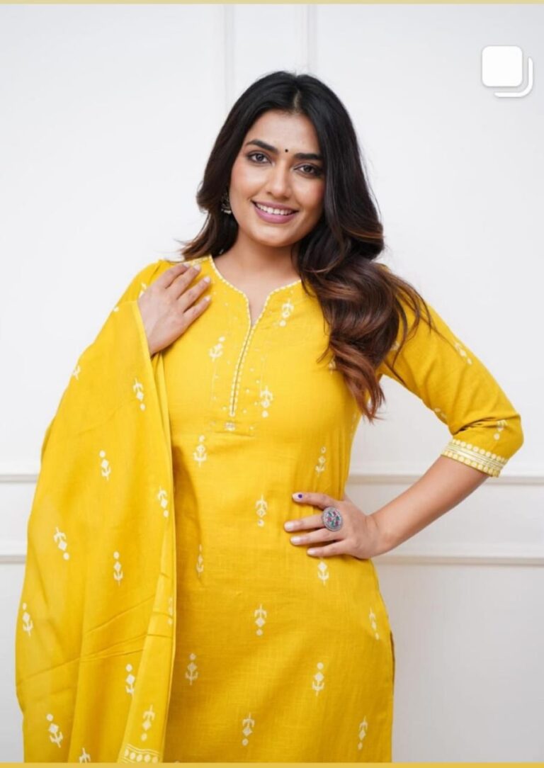 Pure fine Cotton fabric Kurti with Pant with cotton 100-100 Dupatta