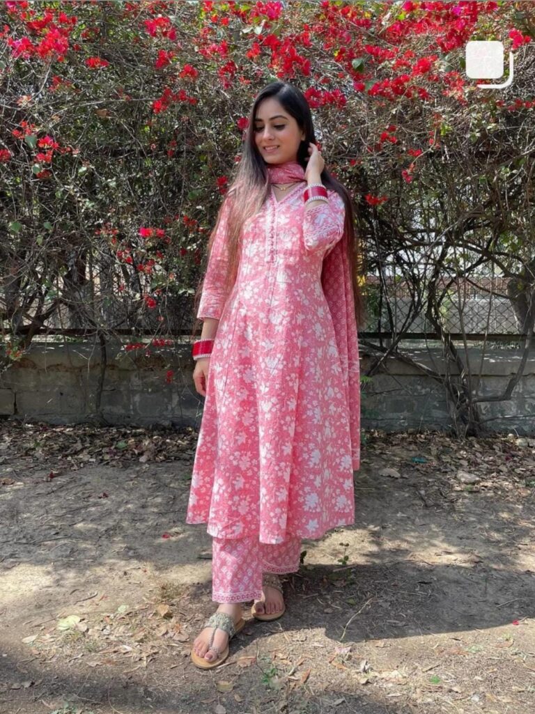 Cotton block print 3 Pics Suit Set