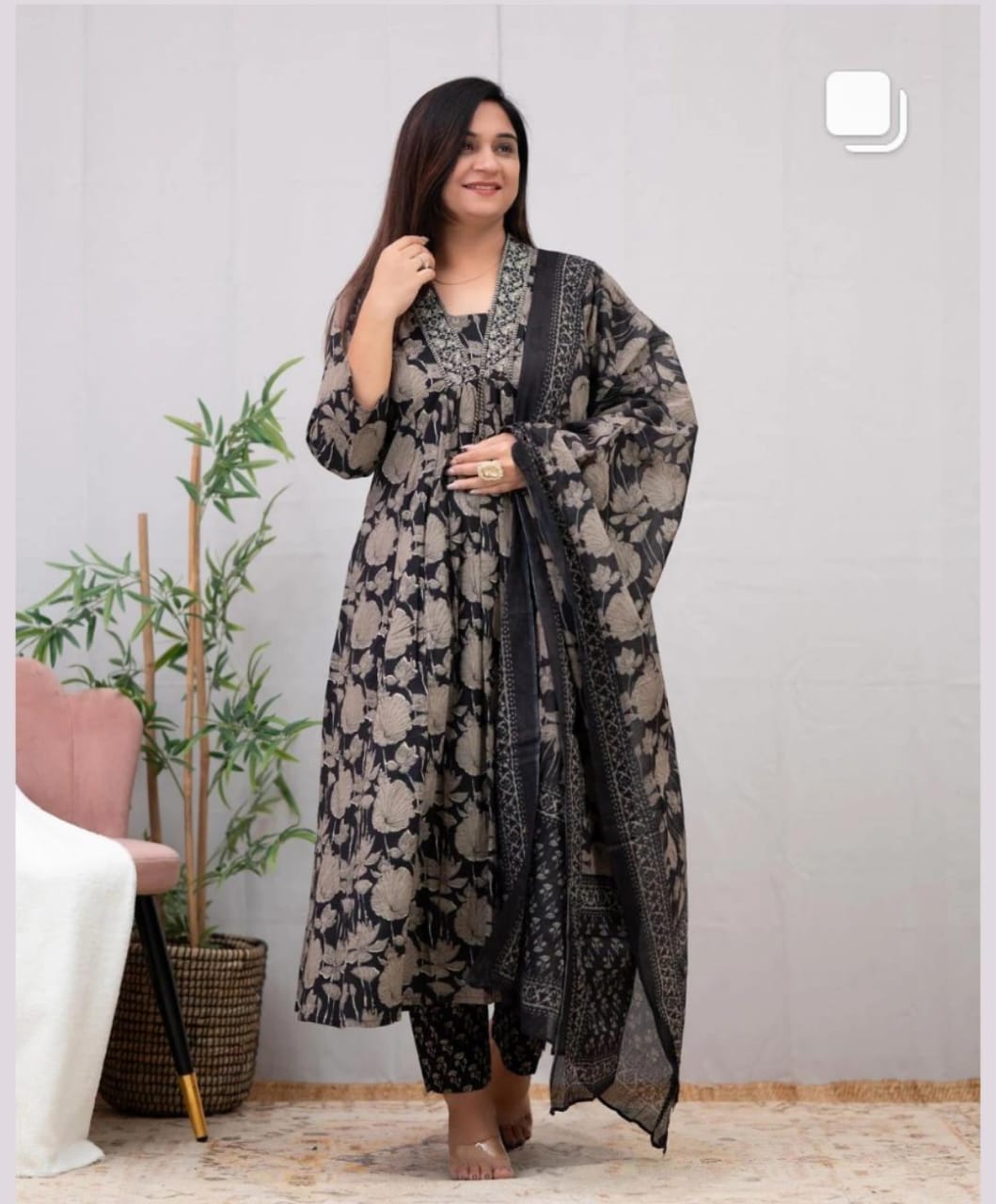 mustard and red Floral simple suit set which is decorated with finest and motifs with matching pants and dupatta