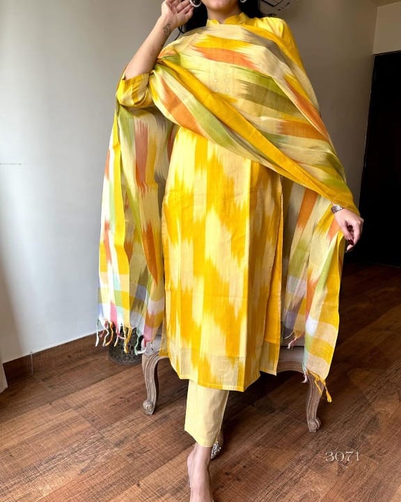 Pure south cotton weaving handloom ikkat printed  kurti.