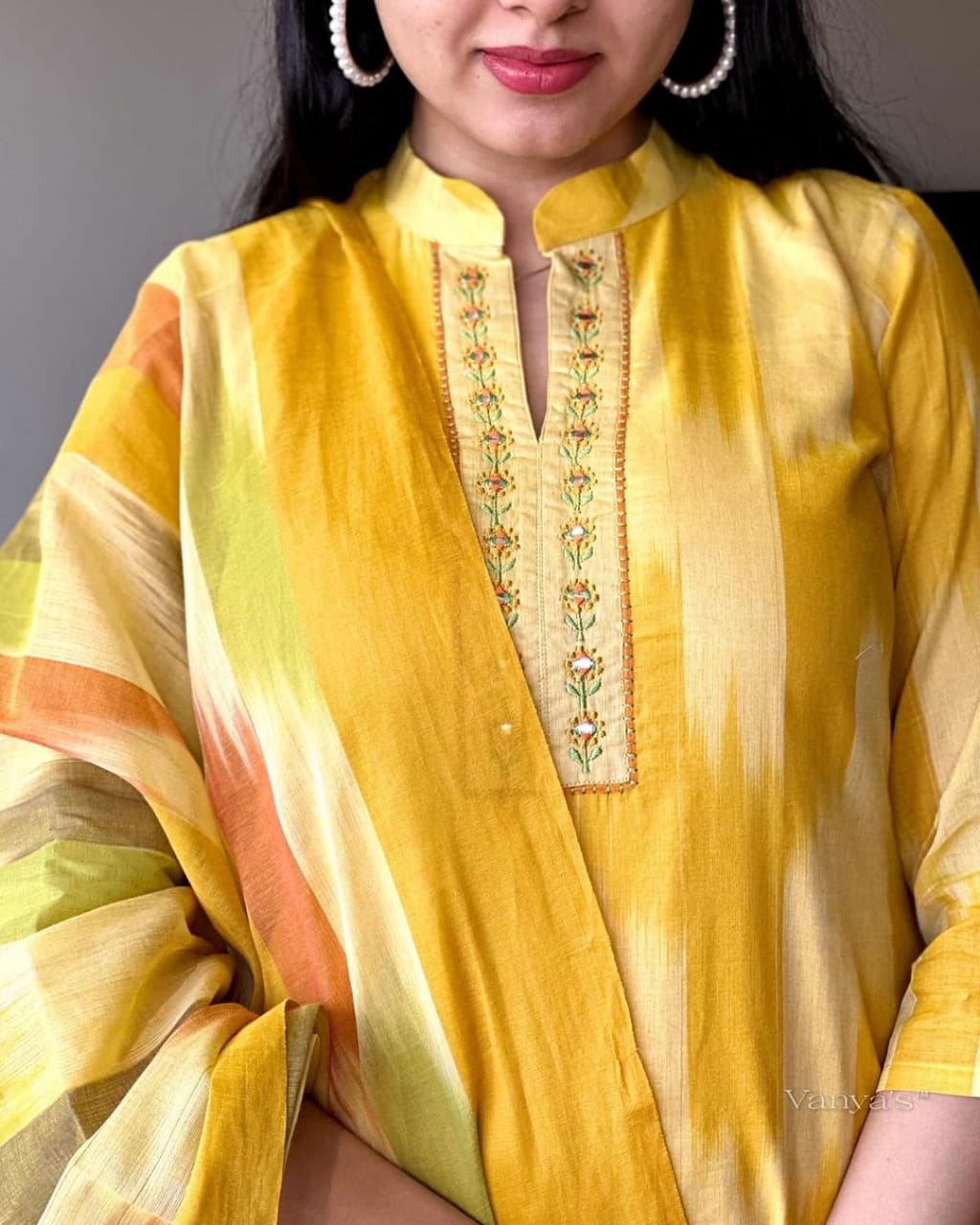 Pure south cotton weaving handloom ikkat printed  kurti.