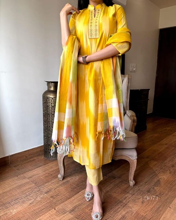 Pure south cotton weaving handloom ikkat printed  kurti.