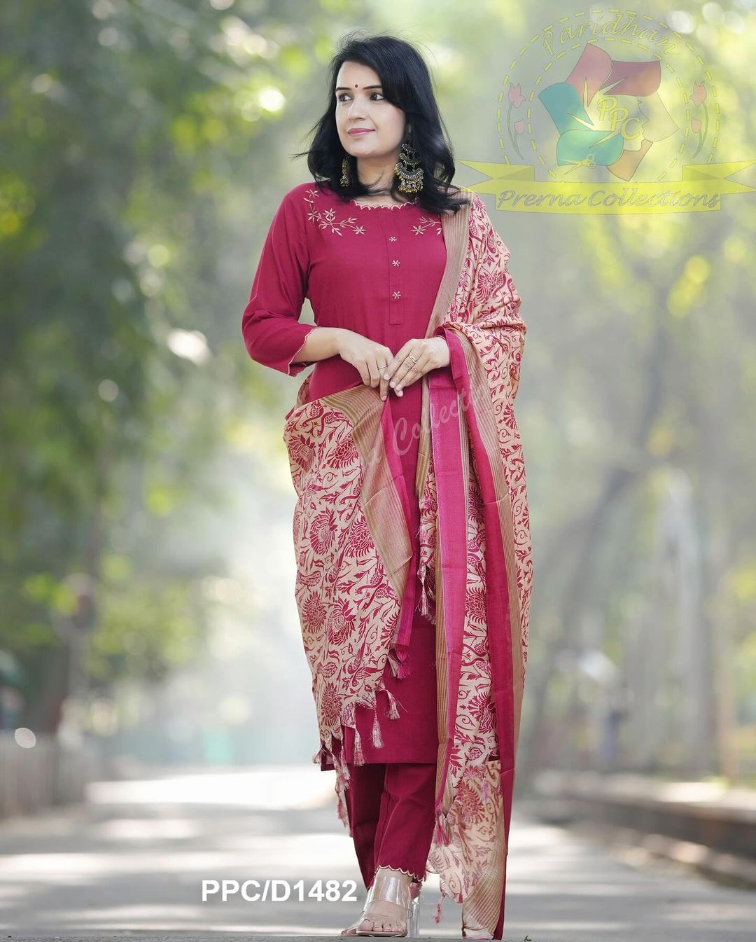 KHADI COTTON EMBROIDERED SET WITH CUTWORK PAIRED WITH KHADI SILK DUPATTA
