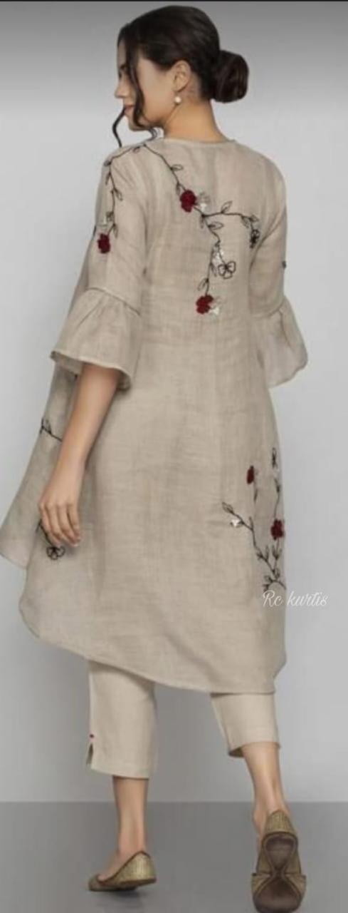 Heavy hand embroidery with high ankle length pant.