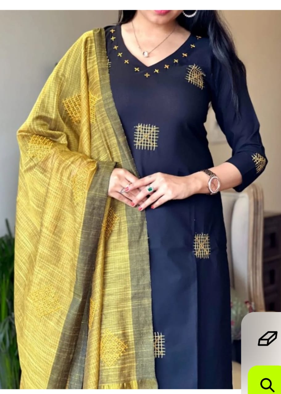 Dying cotton kurta in black
