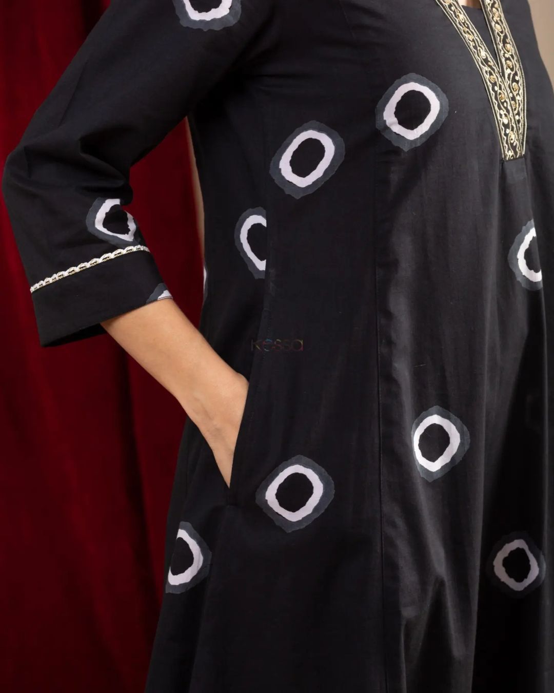 Kurta pant sets with beautiful neck Embroidery work