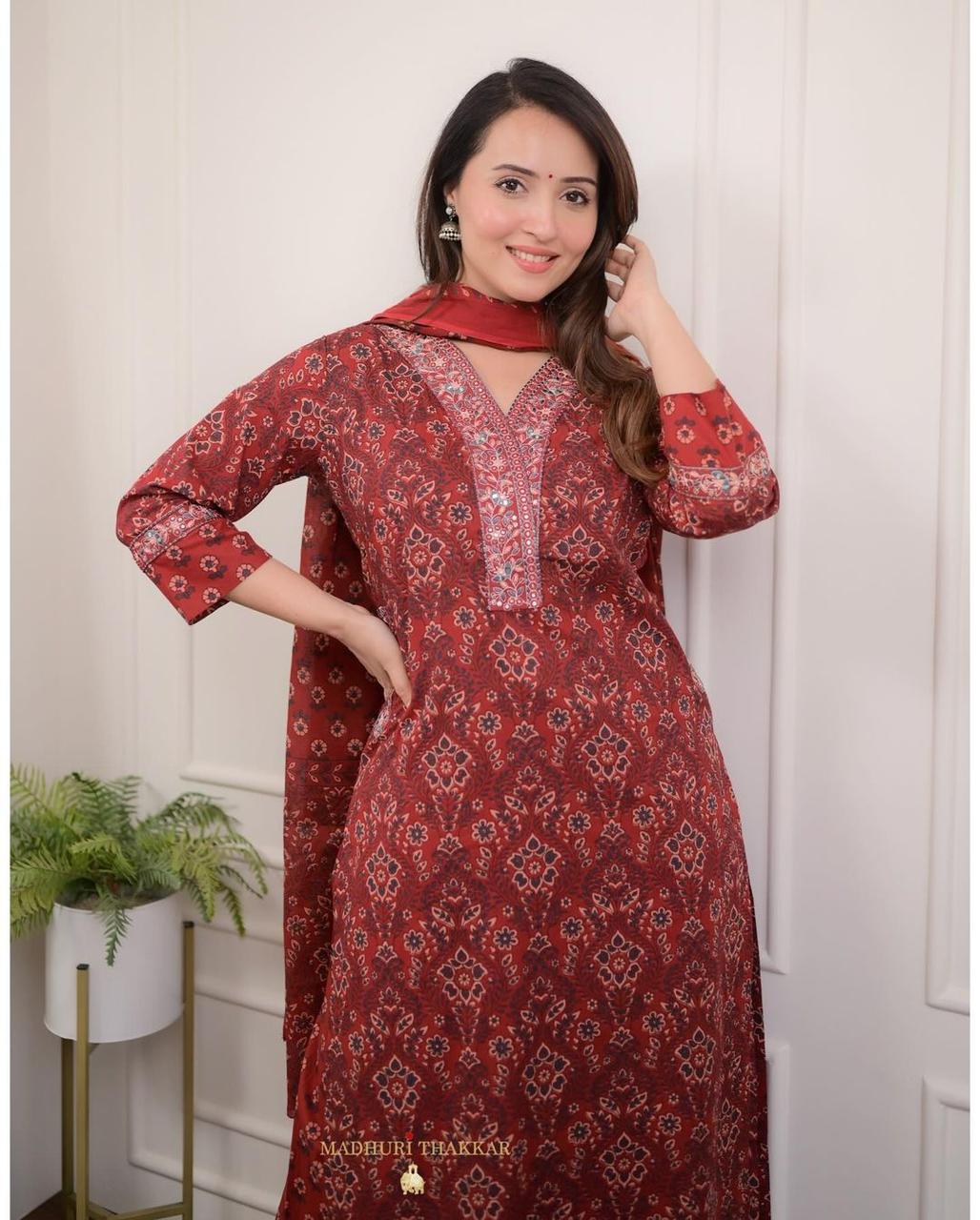 Elegance with our new Afghani suit set in pure Cotton