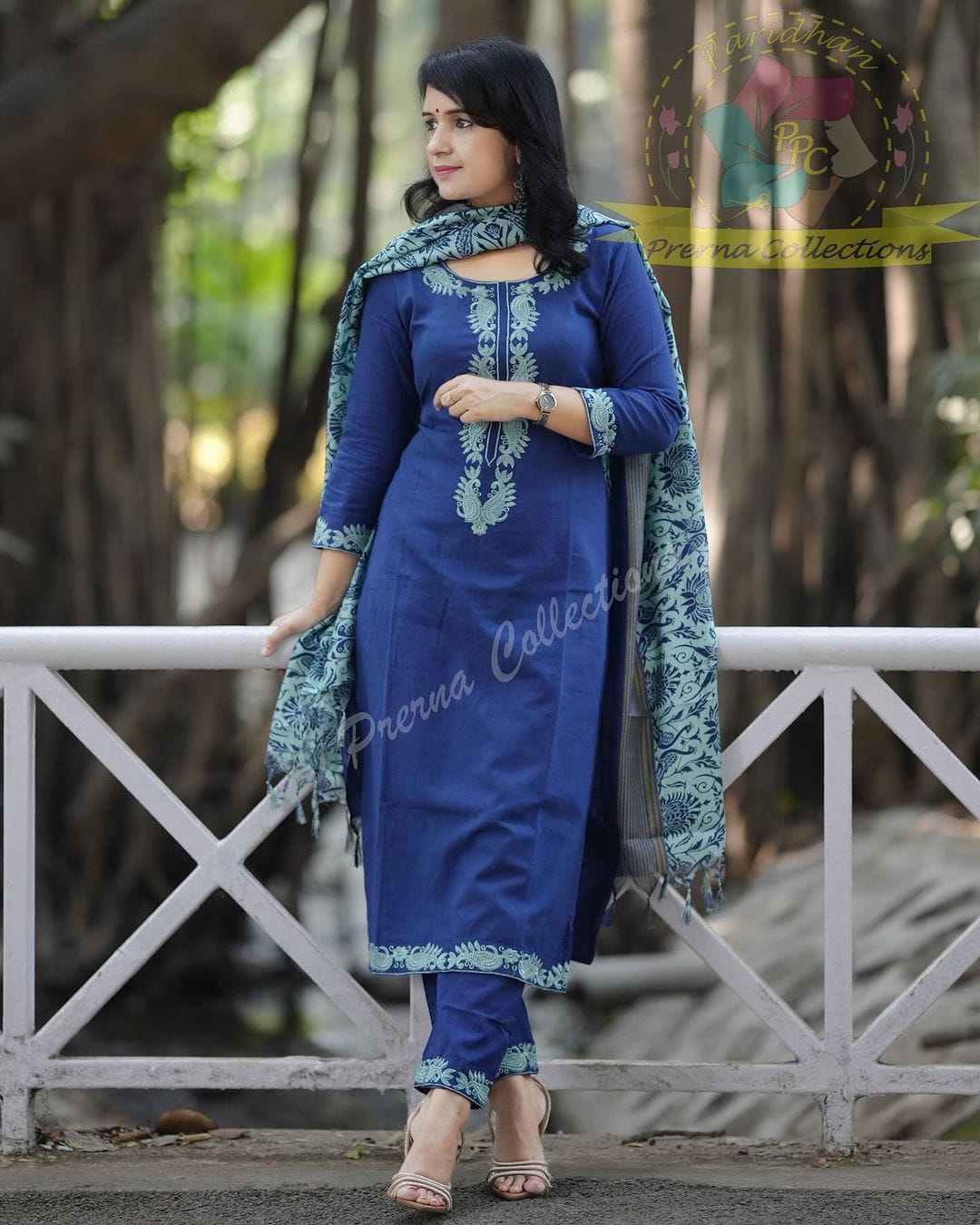 KHADI COTTON KURTI WITH EMBROIDERY WORK