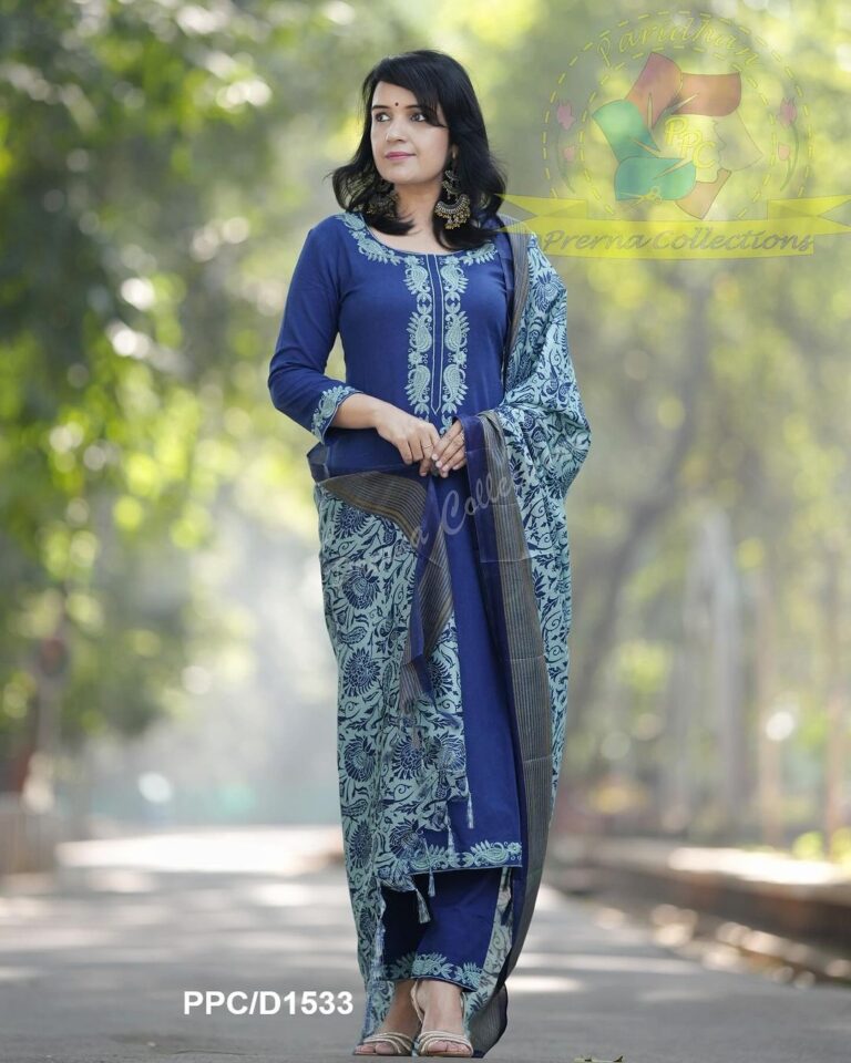 KHADI COTTON KURTI WITH EMBROIDERY WORK