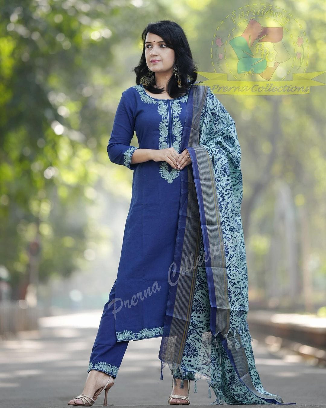 KHADI COTTON KURTI WITH EMBROIDERY WORK