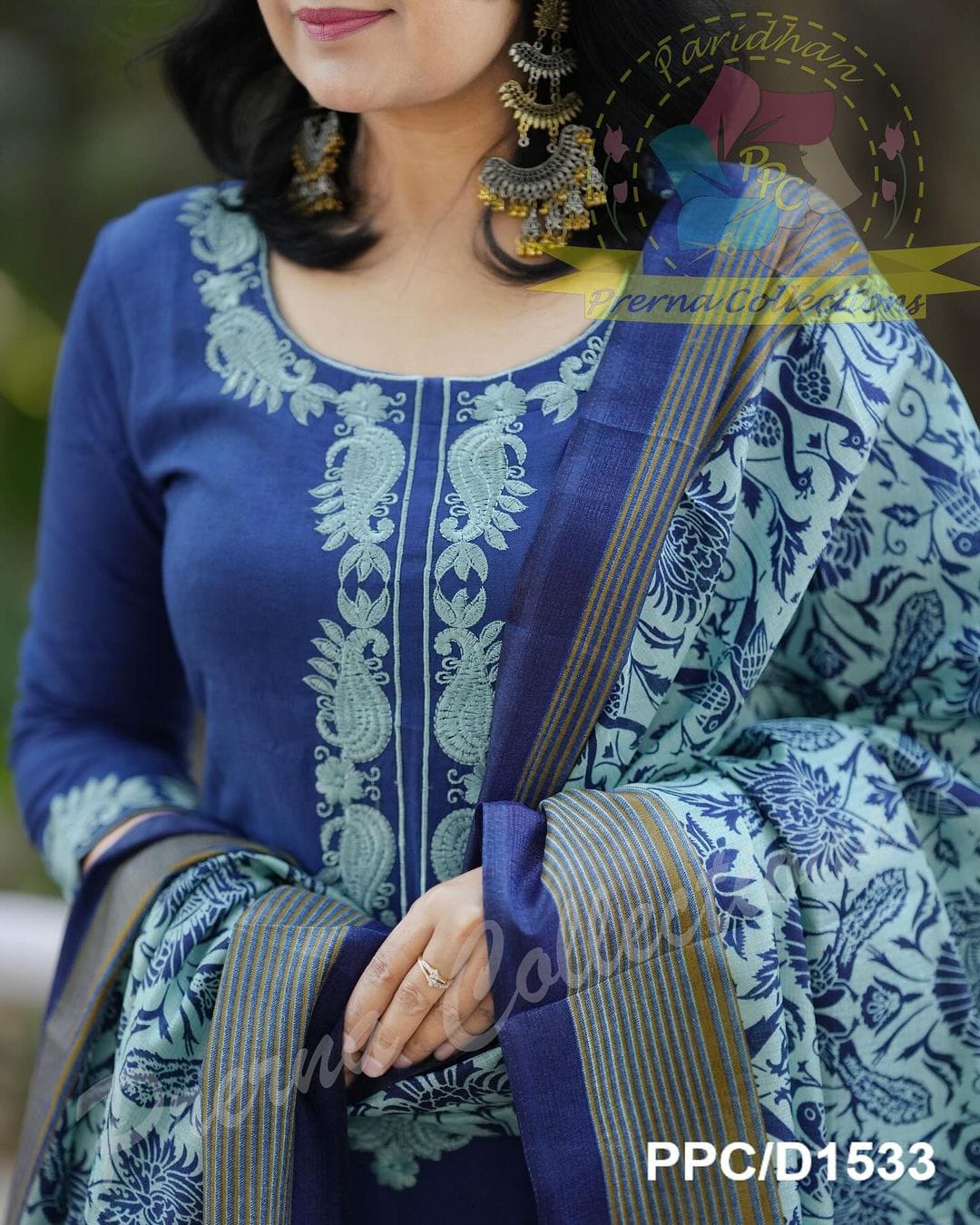 KHADI COTTON KURTI WITH EMBROIDERY WORK