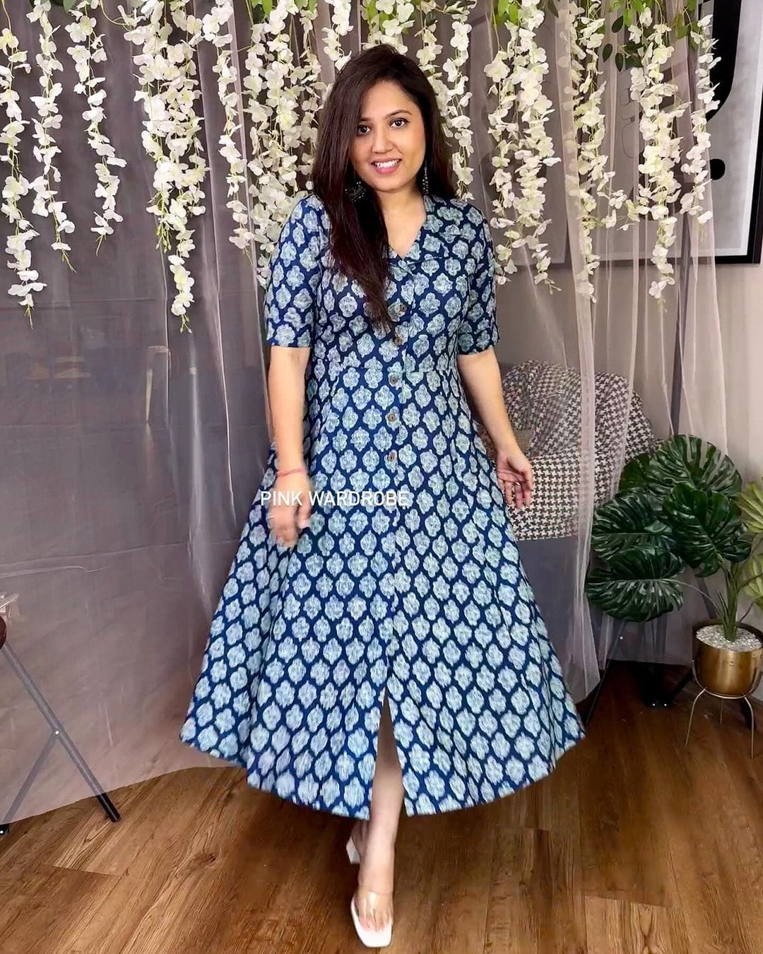 Premium cotton printed fir flair dress