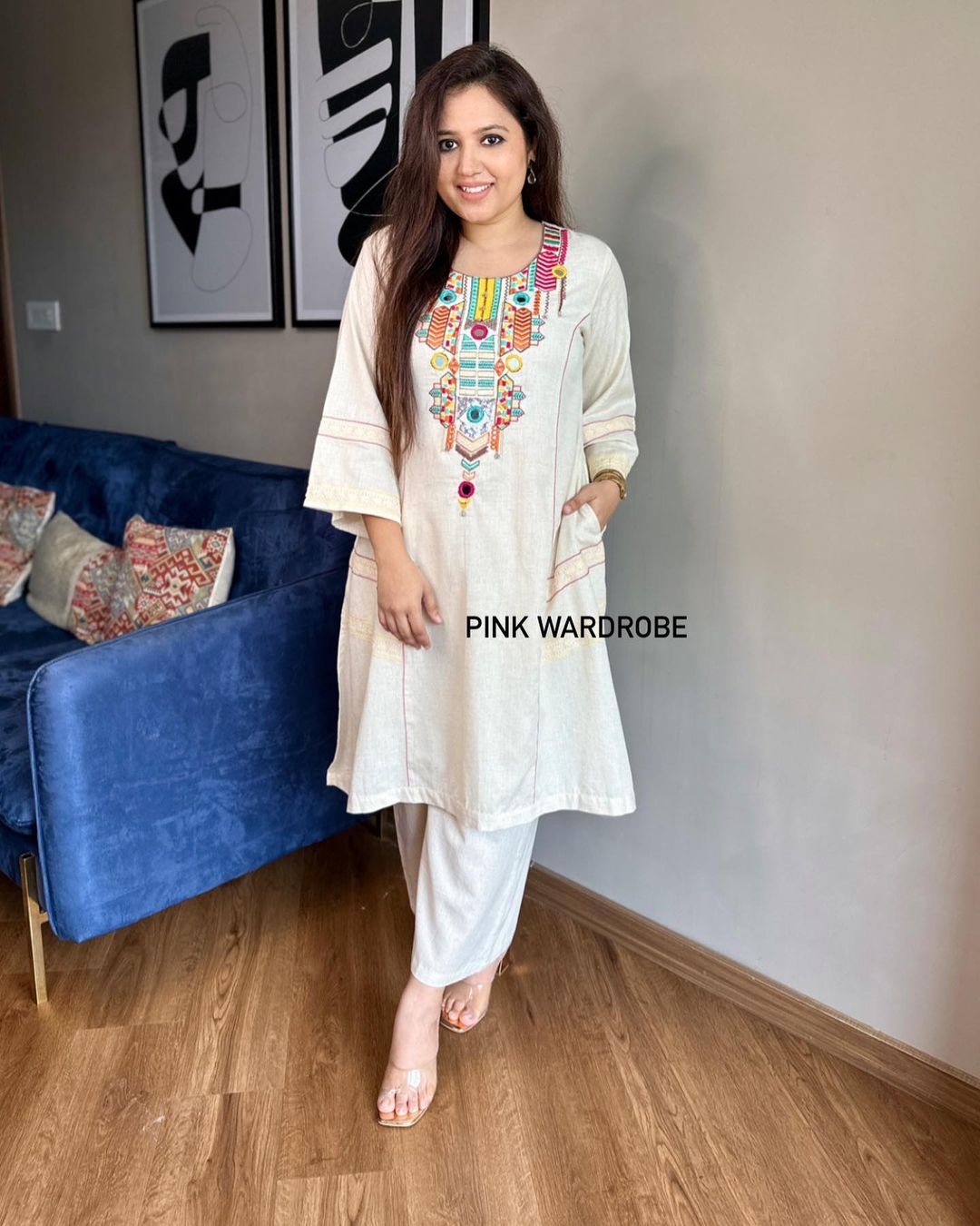 Navratri in our smart embroidery design with Tassle detailing
