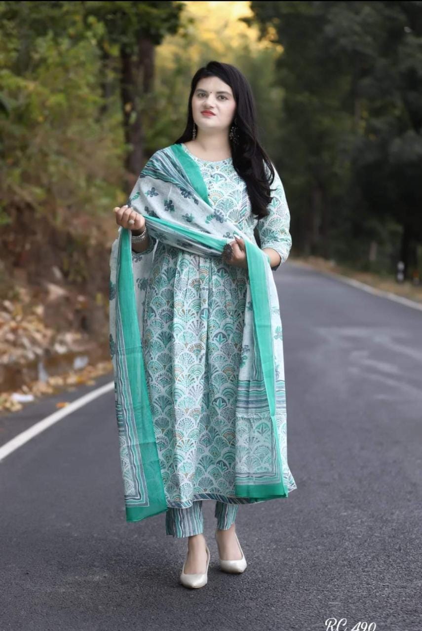 Beautiful cotton straight kurta set