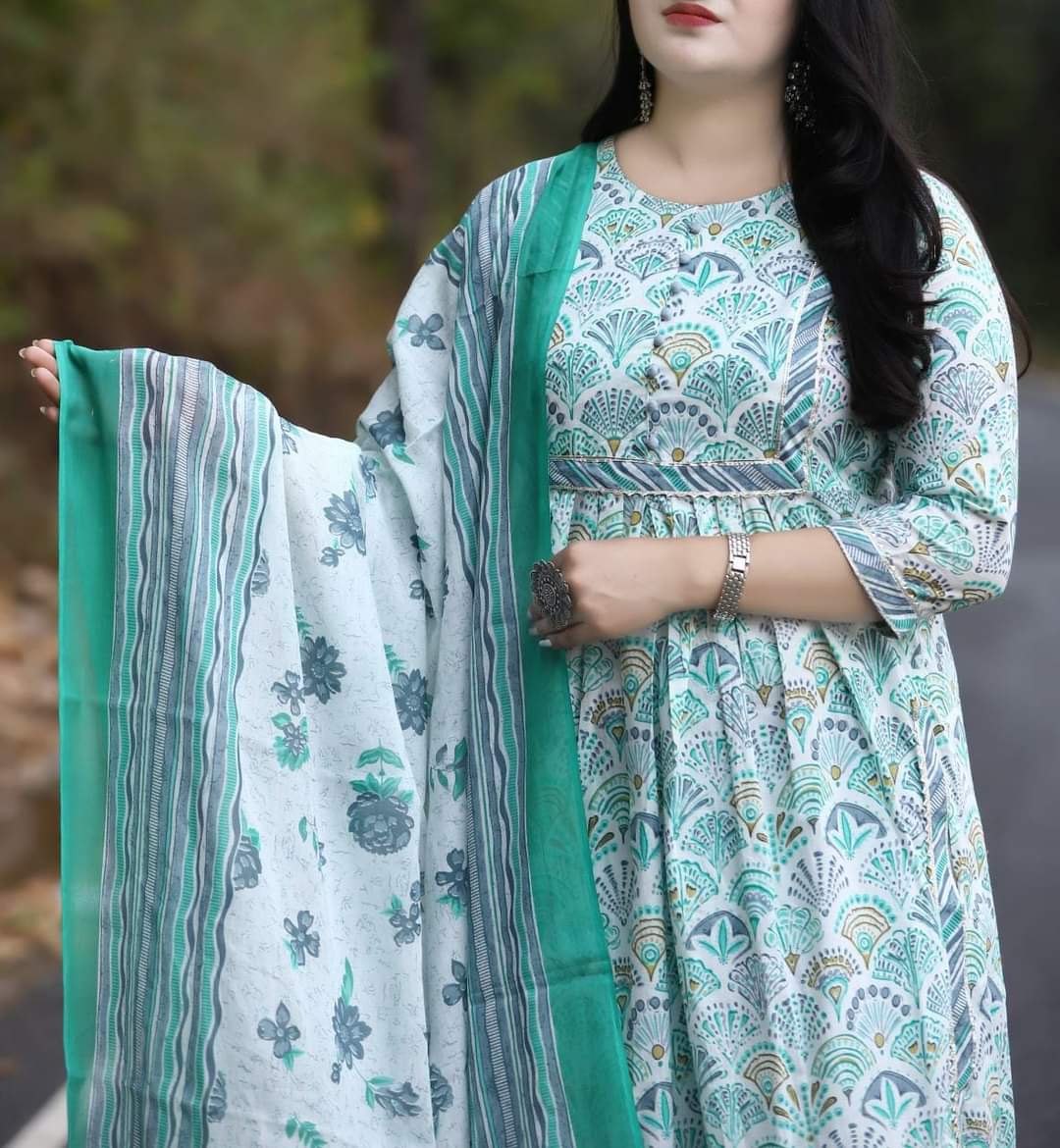 Beautiful cotton straight kurta set