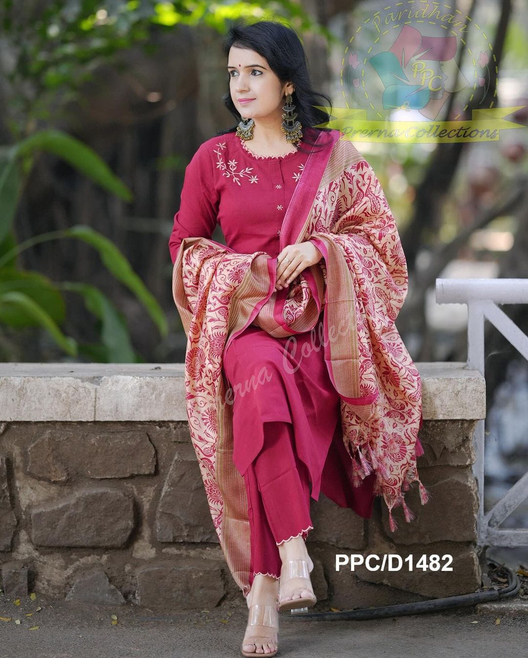 KHADI COTTON EMBROIDERED SET WITH CUTWORK PAIRED WITH KHADI SILK DUPATTA