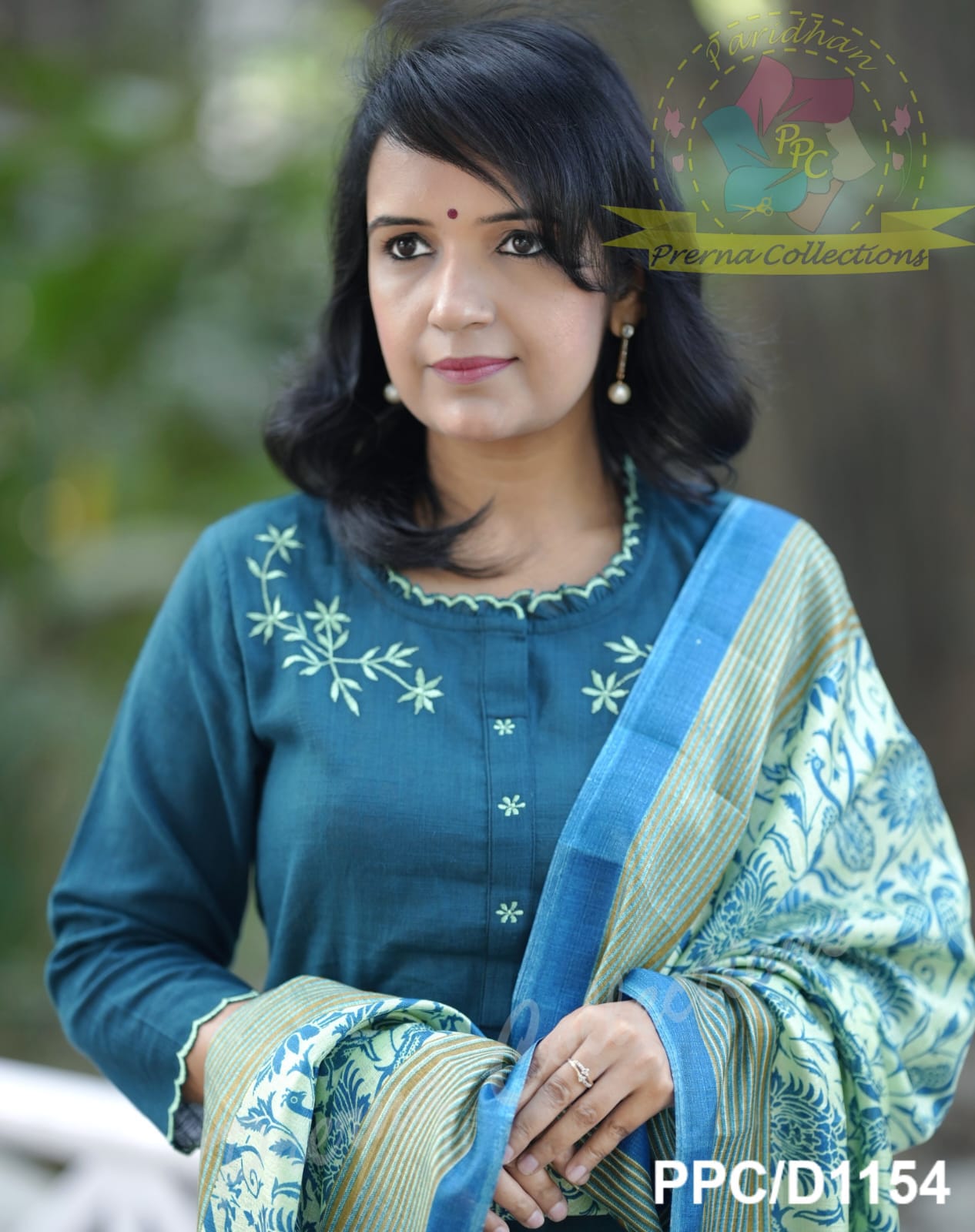 KHADI COTTON EMBROIDERED SET WITH CUTWORK PAIRED WITH KHADI SILK DUPATTA