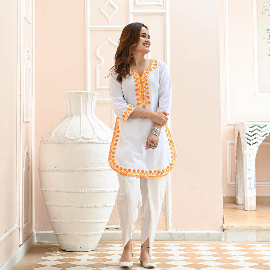 Stylish and walk in comfort with our new hand work kurta set