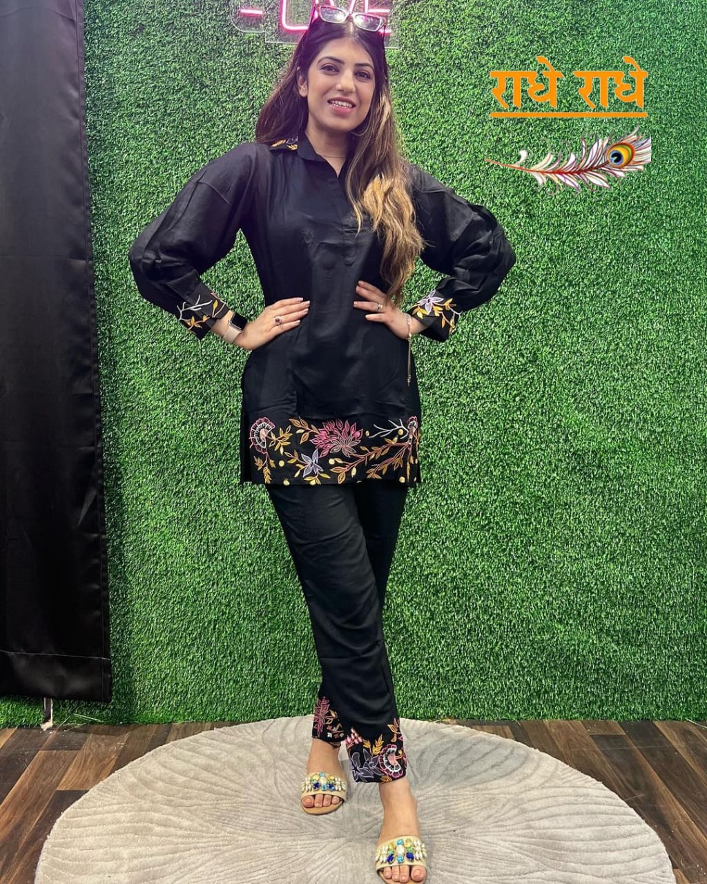 Z - BLACK EMBROIDERY WORK  CO-ORD SET
