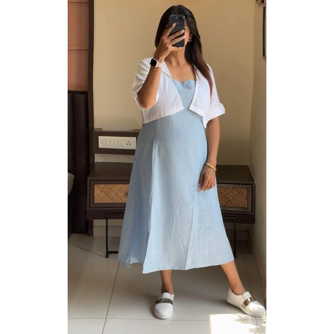 Get your hands on our beautiful katha work kurti with jacket