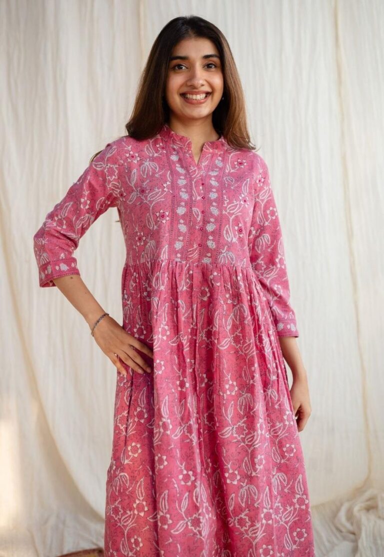 Designer Co-erd set in Gown With handwork pattern paired with pant