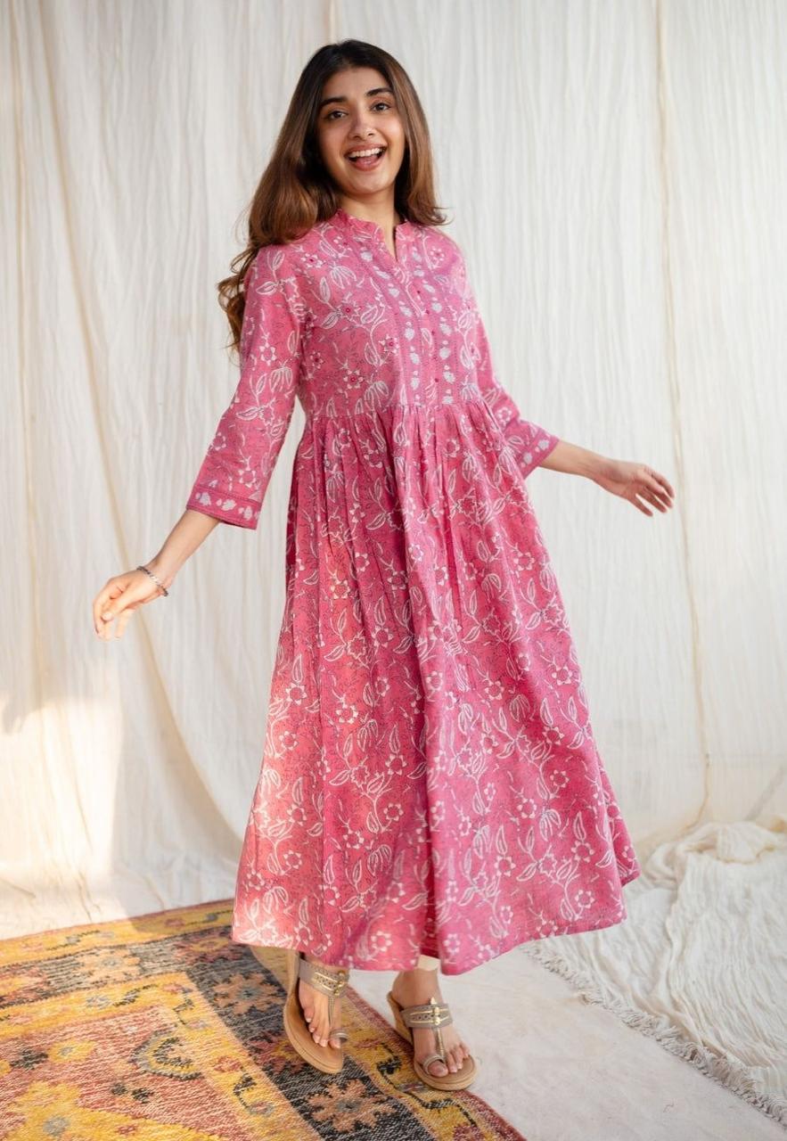 Designer Co-erd set in Gown With handwork pattern paired with pant