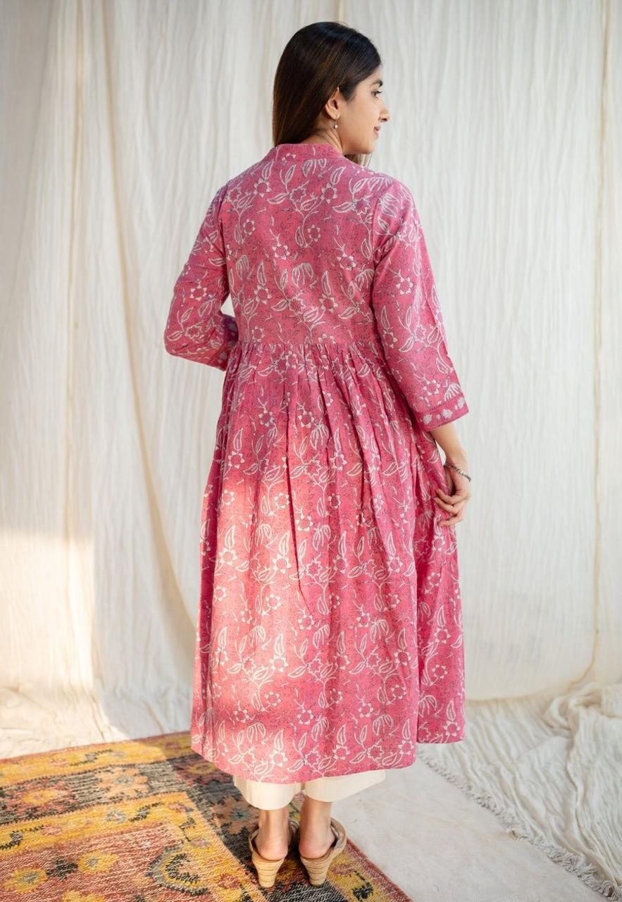Designer Co-erd set in Gown With handwork pattern paired with pant
