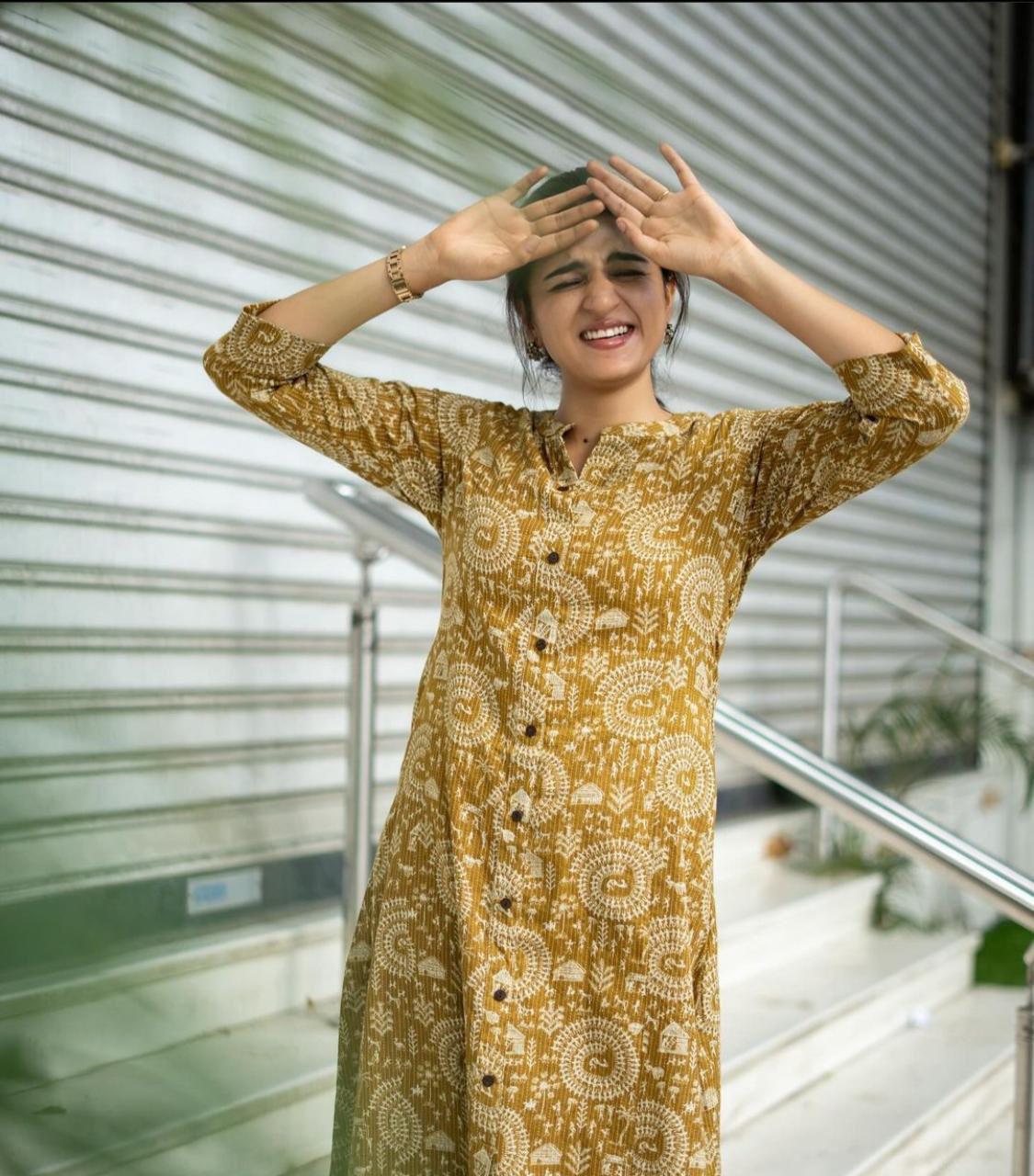 Presenting katha cotton  kurta  set  Pure katha cotton kurta with plazo