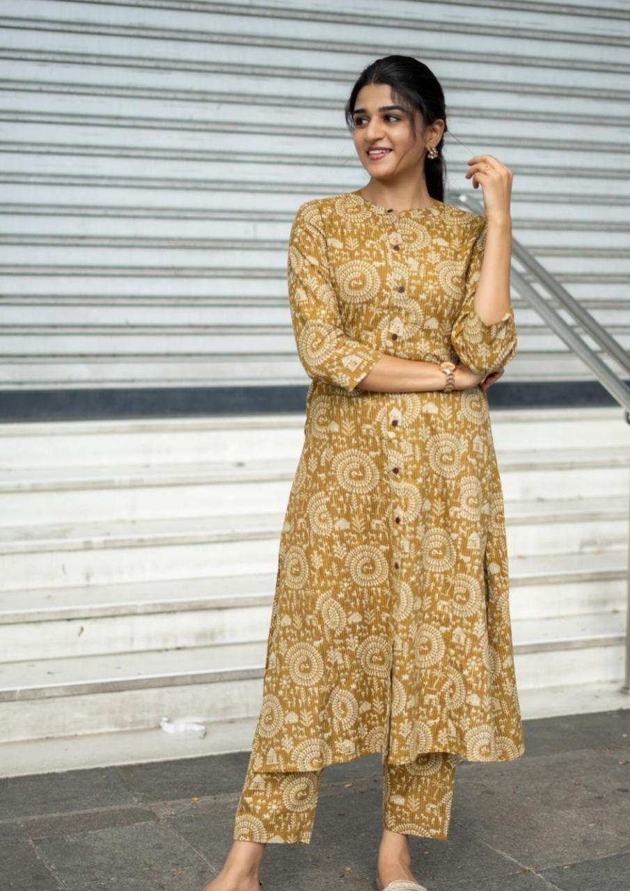 Presenting katha cotton  kurta  set  Pure katha cotton kurta with plazo