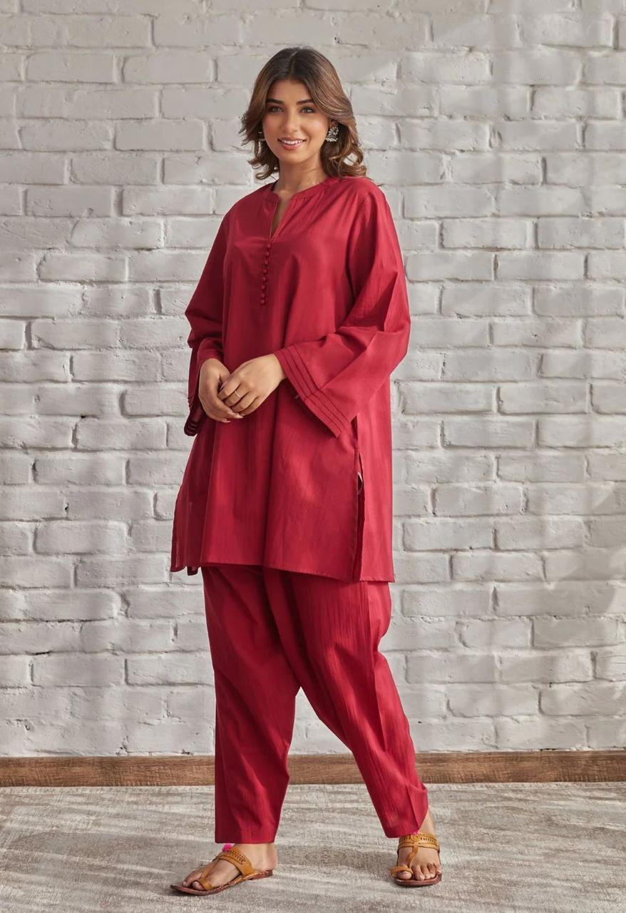 Solid Colors Cotton Coord Set â€“ a timeless classic for versatile elegance.