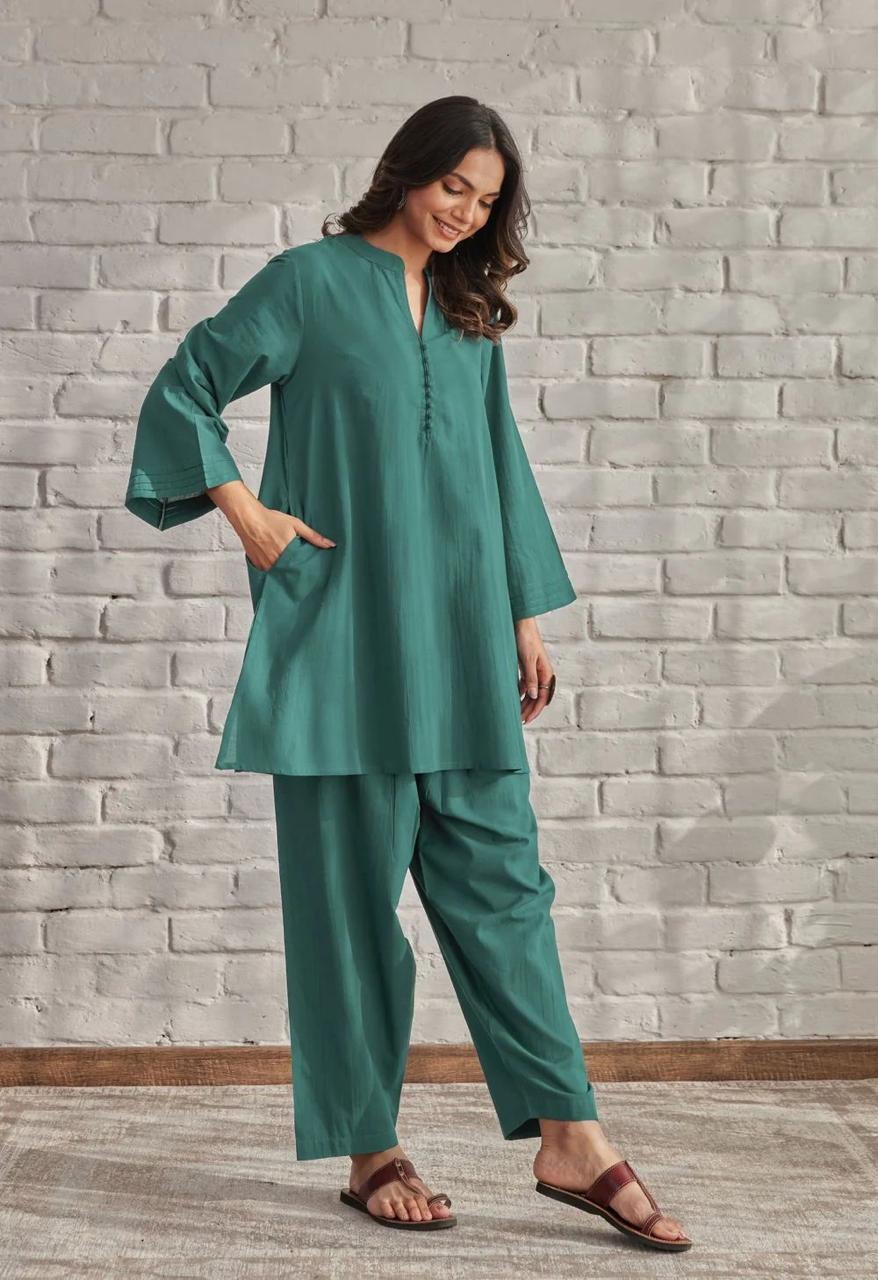 Solid Colors Cotton Coord Set â€“ a timeless classic for versatile elegance.