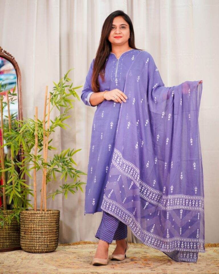 Pure fine Cotton fabric Kurti with Pant with cotton