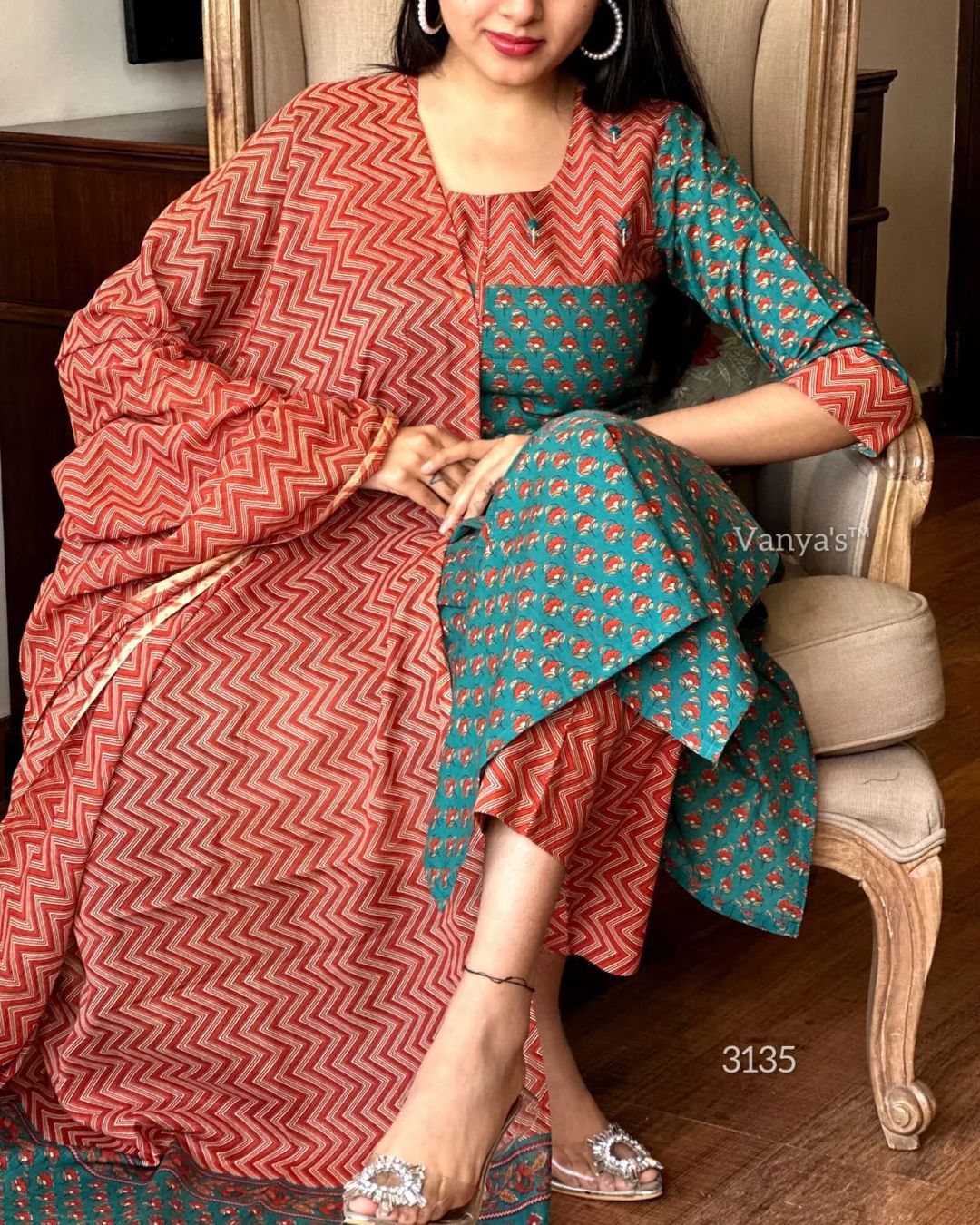 Pure fine Cotton fabric Kurti with Pant with cotton 100-100 Dupatta.