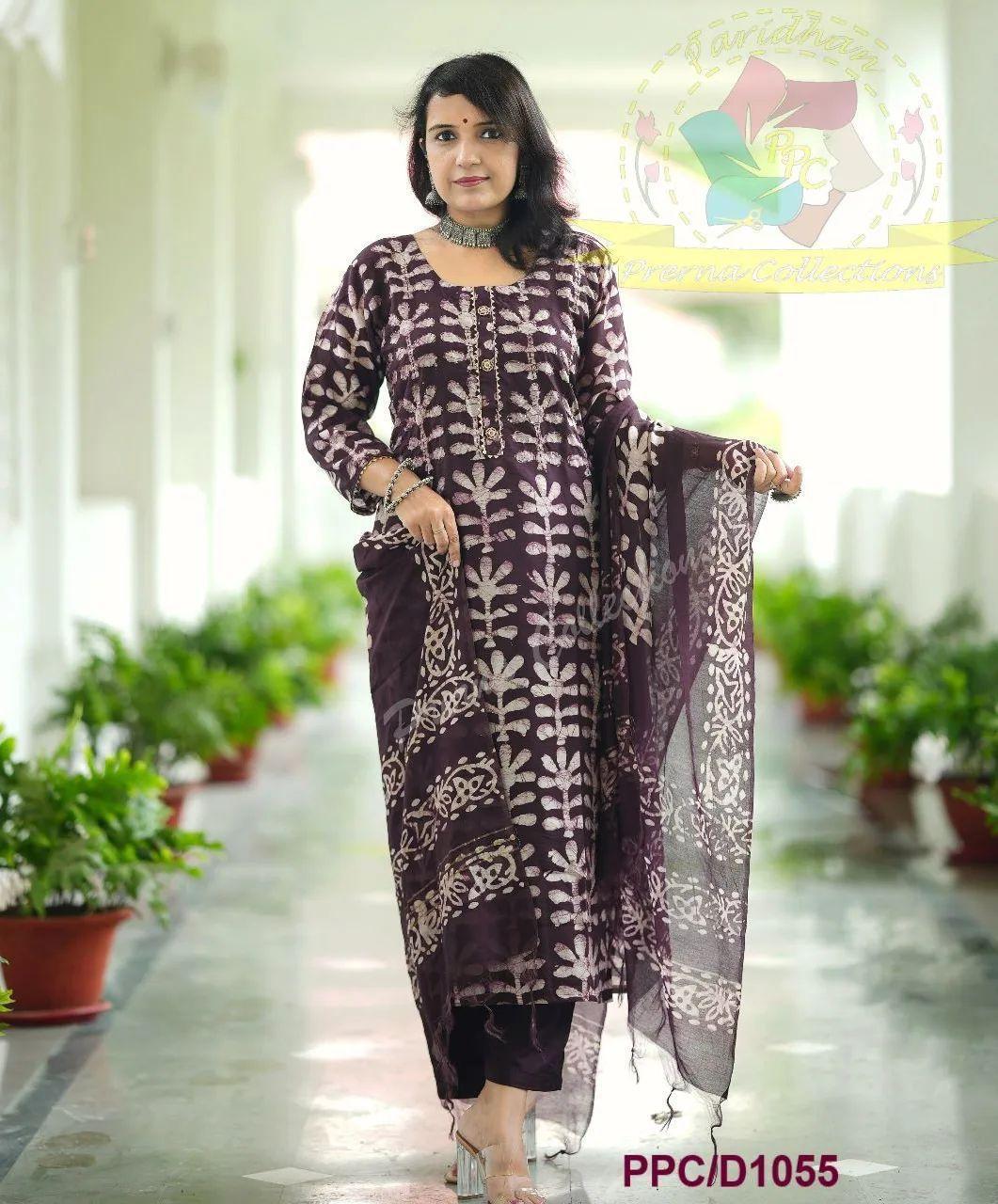 Pure fine reyon fabric with Hand wark  Kurti with Pant with cotton 100-100 Dupatta