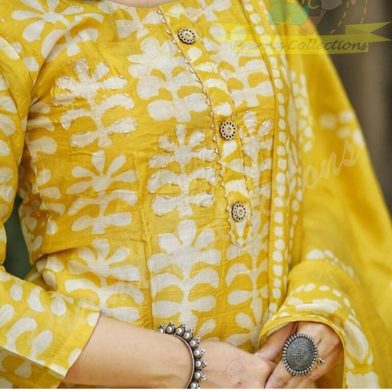 Pure fine reyon fabric with Hand wark  Kurti with Pant with cotton 100-100 Dupatta