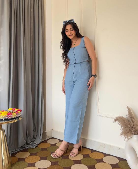 COTTON SLUB BLUE DAZZLE SET