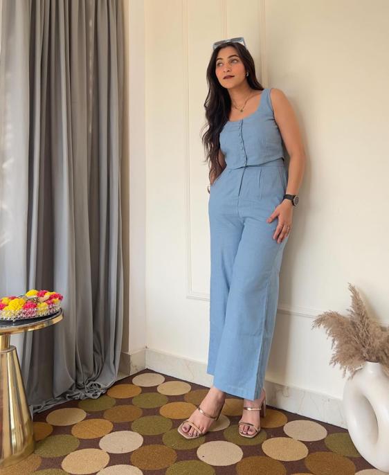 COTTON SLUB BLUE DAZZLE SET