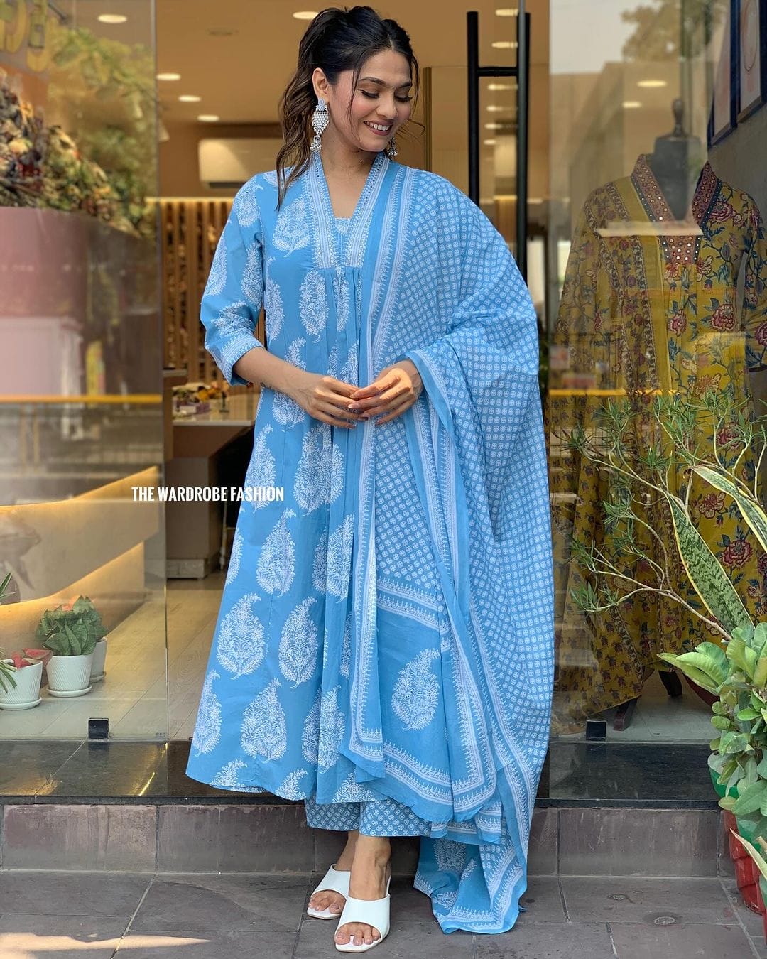 3 pcs Kuta set with Kurti and pant and dupatta
