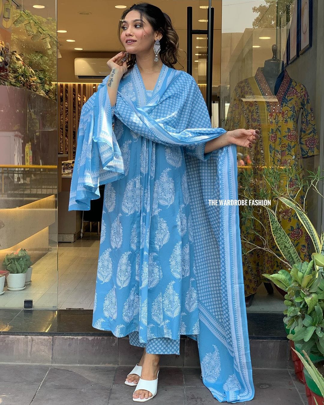 3 pcs Kuta set with Kurti and pant and dupatta