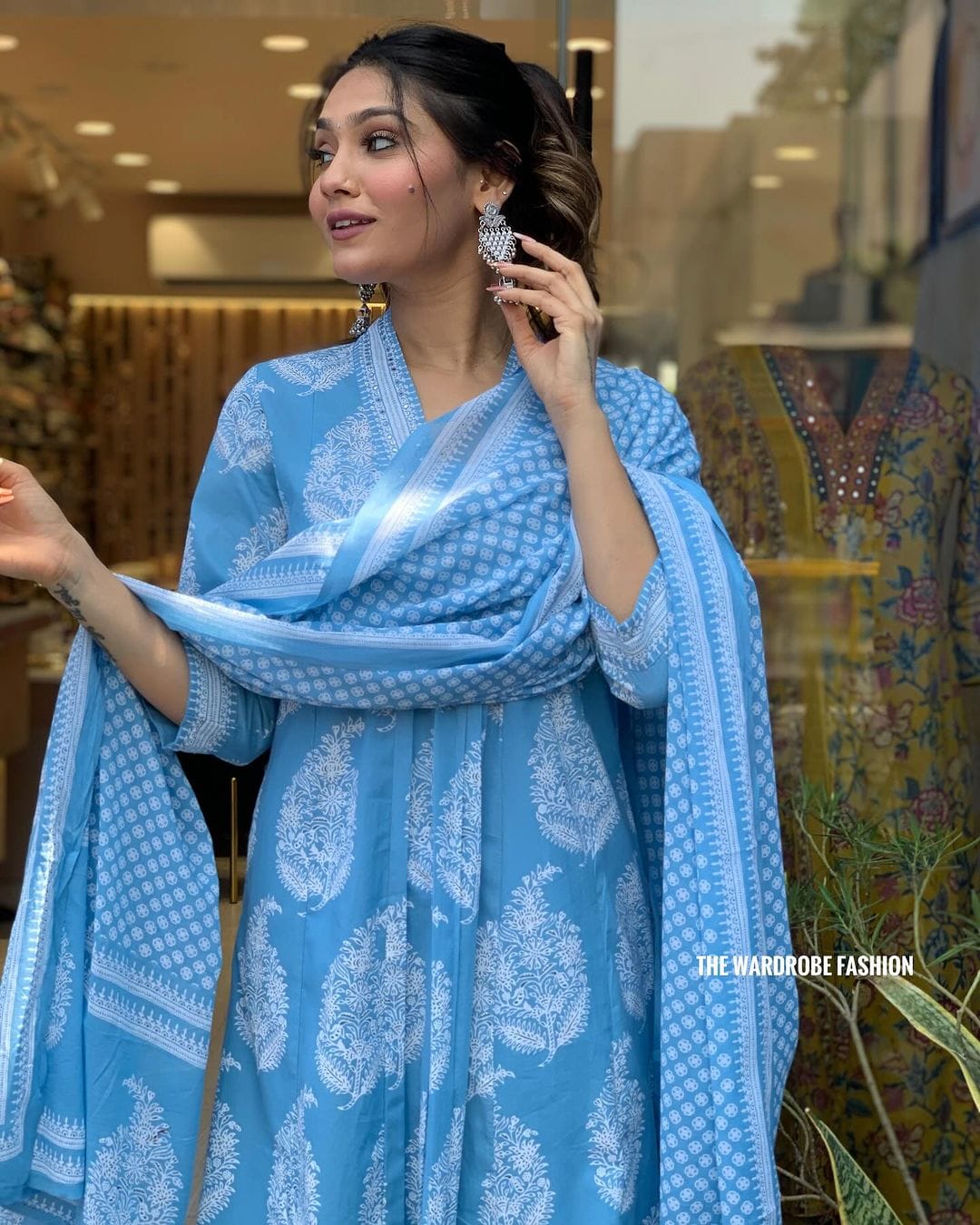 3 pcs Kuta set with Kurti and pant and dupatta
