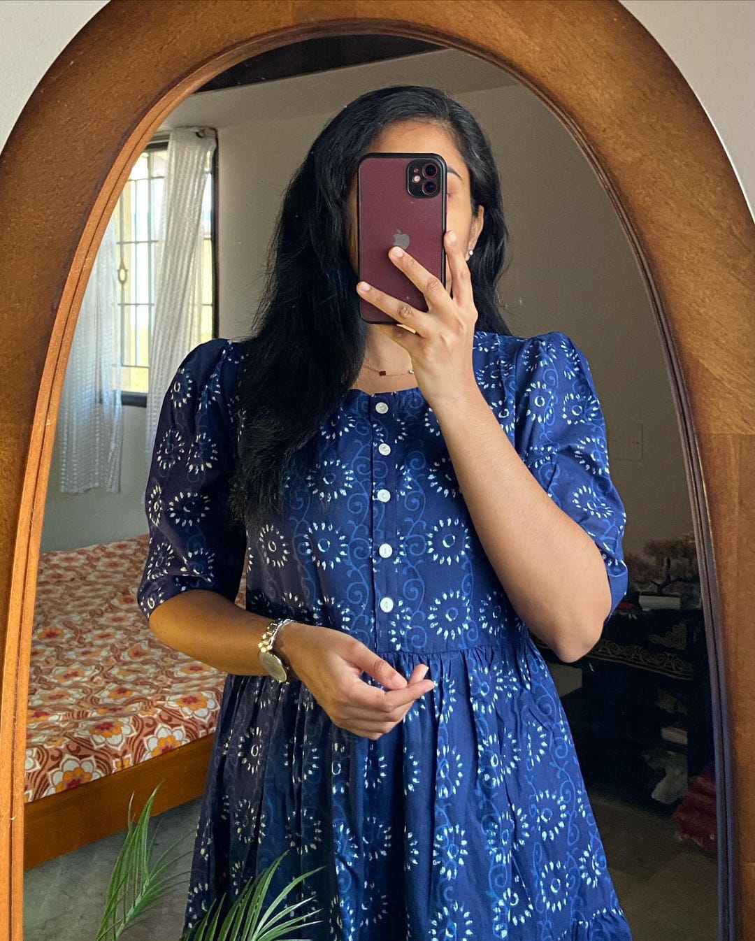 Beautiful ikkat print Cotton Full Flair Middy Gown