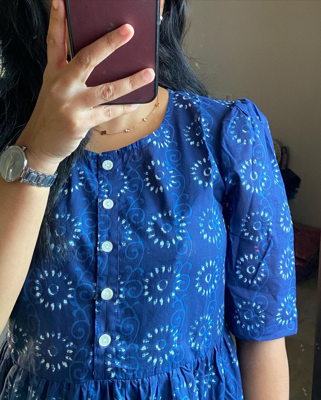 Beautiful ikkat print Cotton Full Flair Middy Gown