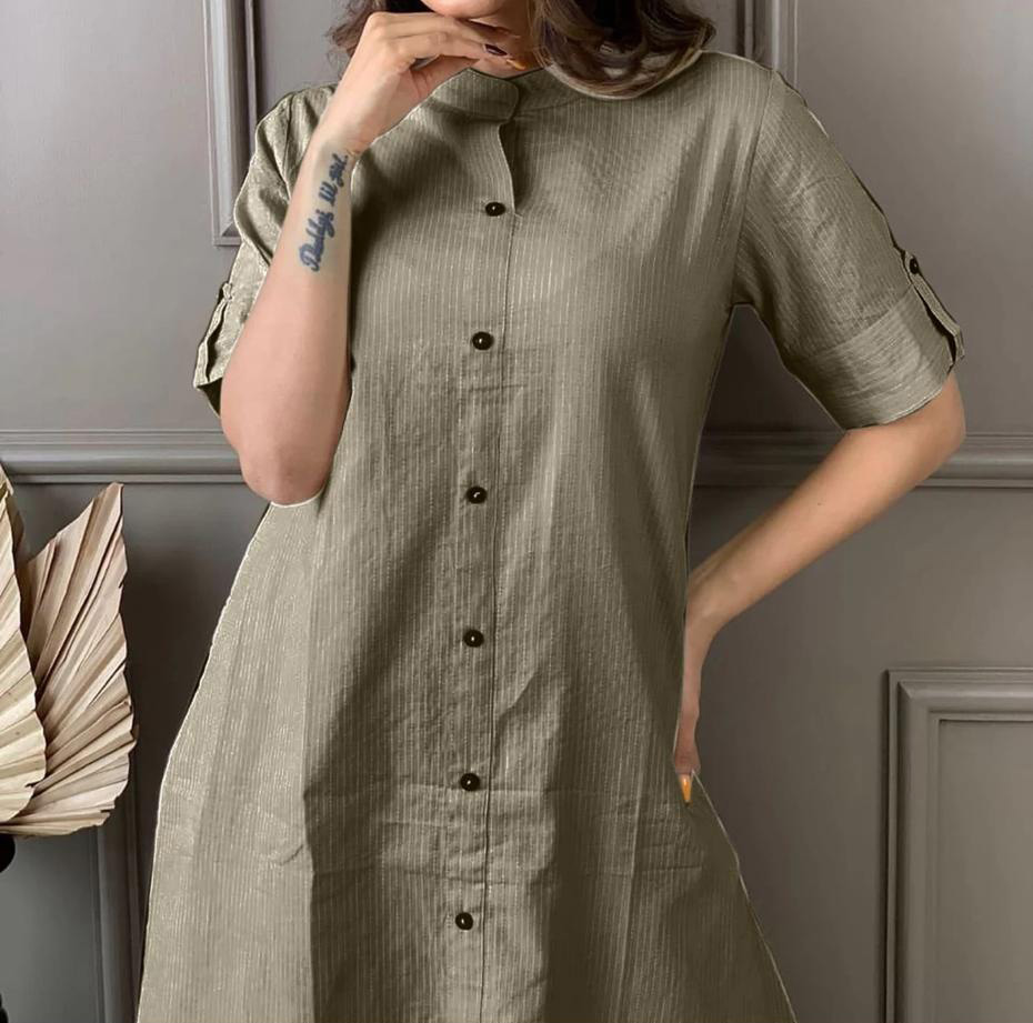 Co-ord set in Aline kurti pattern paired with Ankle length plazo