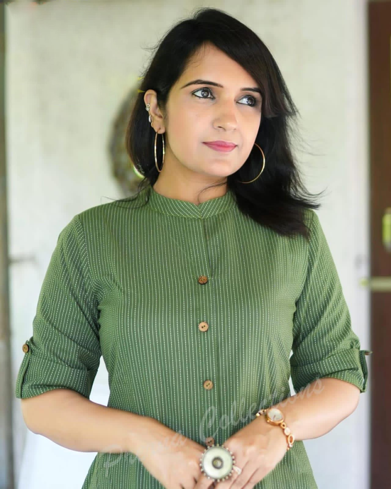 Co-ord set in Aline kurti pattern paired with Ankle length plazo