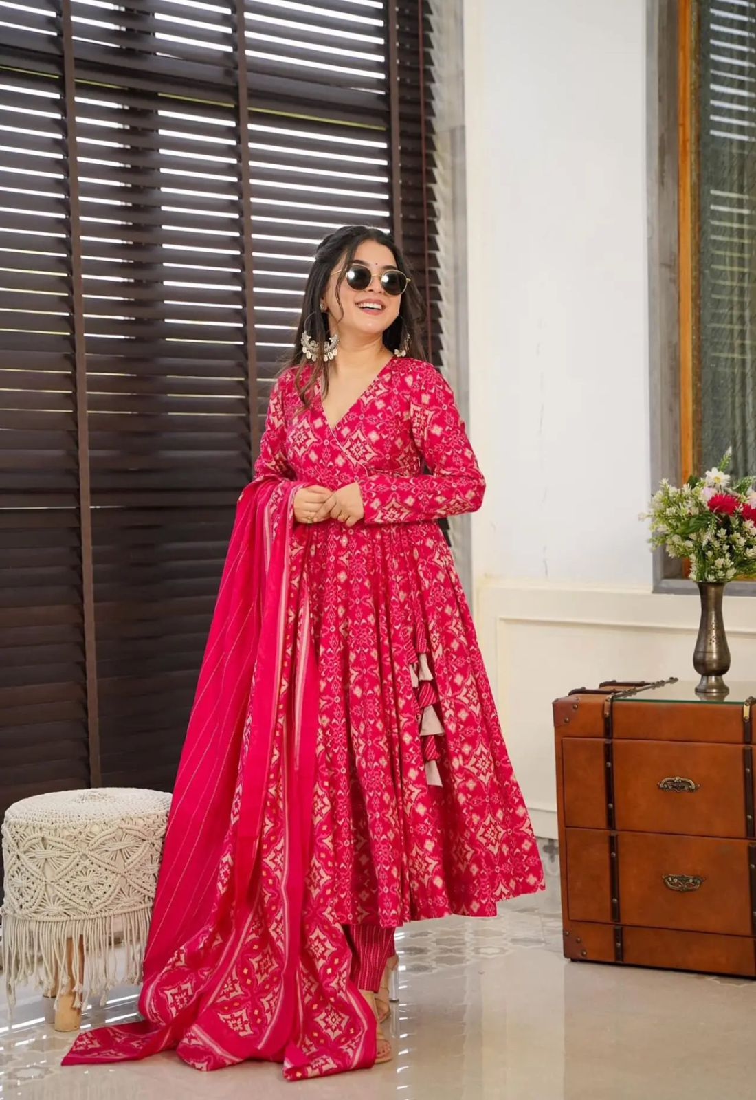 Women's printed cotton kurta & pant or dupatta set